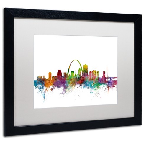 Trademark Fine Art -Michael Tompsett 'St. Louis Missouri Skyline' Matted Framed Art - image 1 of 4