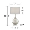 Possini Euro Design Swift Modern Table Lamp with Square White Marble Riser 30 1/2" Tall Glass Chrome Drum Shade for Bedroom Living Room House Home - 4 of 4