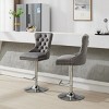 Set of 2 Modern Tufted Velvet Swivel Bar Stools with Backs, Bar Chairs with Chrome Base and Adjustable Height for Kitchen Island - Koiai - 3 of 4