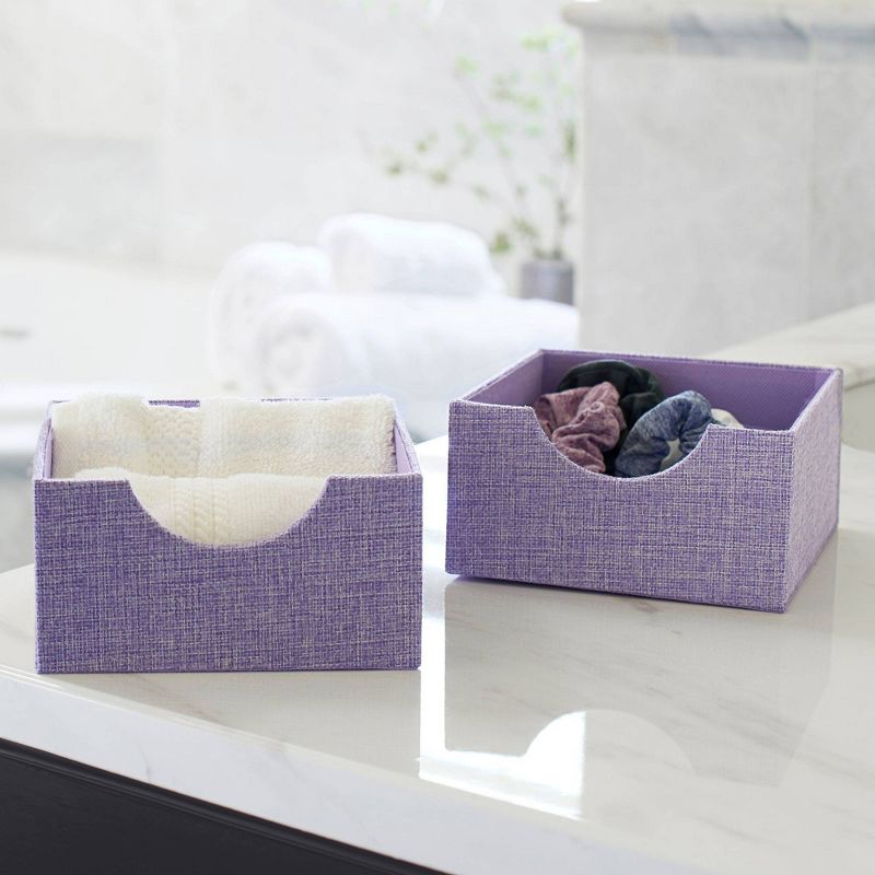 Household Essentials Set of 2 Square Drawer Trays Iris Heather, 3 of 12
