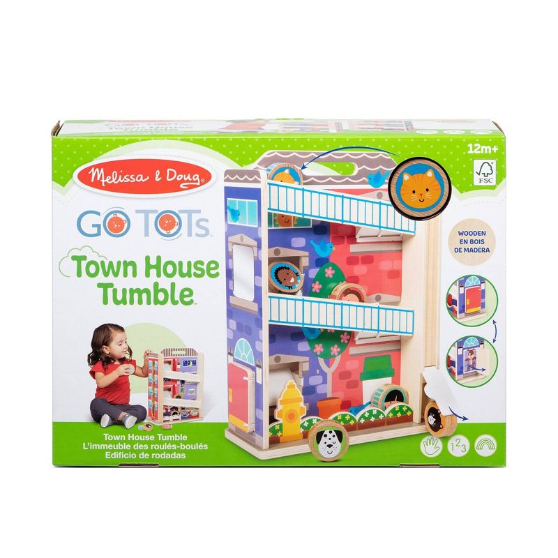 Melissa &#38; Doug GO Tots Wooden Town House Tumble with 3 Disks, 4 of 11