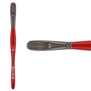 Borciani Bonazzi UNICO Silver Synthetic Series 812 Paint Brush, Filbert 10 - Medium Handle Paintbrush Handcrafted in Italy, Cruelty-Free, Acrylic, - 1 of 4