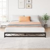 Homhougo Queen Bed Frame, Metal Low Platform Bed Frame, Queen Size Bed Frame with Metal Slat Support, Mattress Foundation, Under Bed Storage, White - 2 of 4