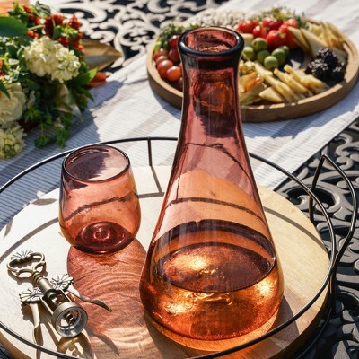 Rosado Hand Blown Recycled Glass Wine Decanter