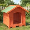 vidaXL Dog Kennel Brown Solid Pine Wood 25.6x25.6x24.2 in Durable - Brown - 2 of 4