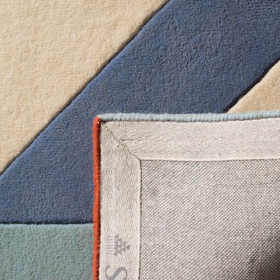 Ivory Geometric Hand-Tufted Wool Runner Rug