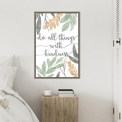 Sage Sayings IV Distressed Greywash Canvas Wall Art with Floater Frame