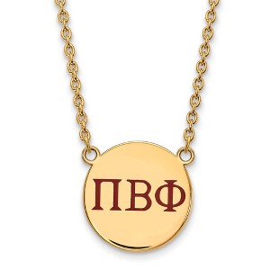 Black Bow Jewelry 14k Yellow Gold Plated Sterling Silver Pi Beta Phi Greek Life Necklace 18 Inch - 1 of 4