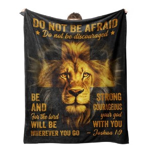 Christian Gifts for Men, Blanket Printed with Lion & Bible Verse, Religious, Christmas, Birthday Gifts for Men - 1 of 4