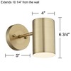360 Lighting Carla Modern Wall Lamp Polished Brass Hardwire 5" Light Fixture Adjustable Cylinder Down Shade for Bedroom Reading Living Room Hallway - 4 of 4
