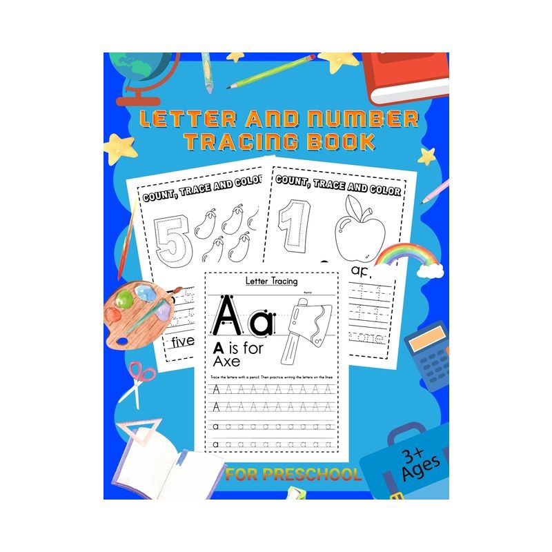 Letter and Number Tracing Book - Large Print by  Laura Bidden (Paperback), 1 of 2