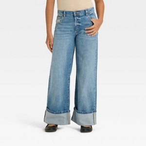 Girls' Mid-Rise Slouchy Wide Leg Jeans - art class™ - 1 of 3