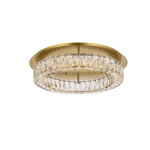 Elegant Lighting Monroe 1 - Light Flush Mount in  Gold - 1 of 4