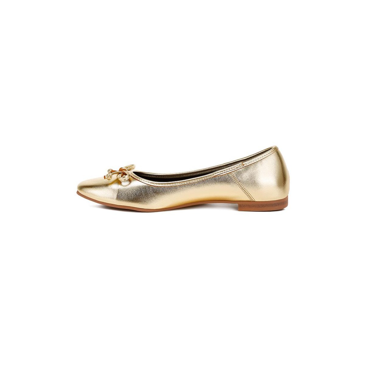 Обувь Rag & Co Womens Ipara Bow Detail Metallic Ballerinas 6 — фото 5