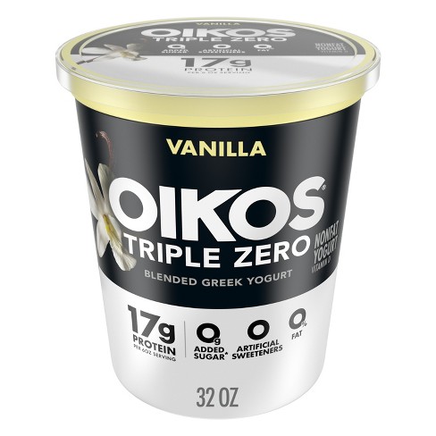 Oikos Triple Zero Vanilla Greek Yogurt - 32oz Tub - image 1 of 4