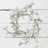 AuldHome Design 14" Lamb's Ear Candle Ring; Frosted Pearl Berry Farmhouse Christmas Decor Wreath - 4 of 4