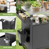 ORRD Outdoor BBQ Grill Cart with Storage & Wheels - Rolling Patio Grill Table with Hooks & Spice Rack, Black - 4 of 4