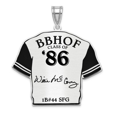 Black Bow Jewelry Sterling Silver Willie McCovey Signature Enamel Jersey Pendant