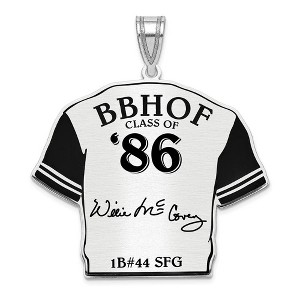Black Bow Jewelry Sterling Silver Willie McCovey Signature Enamel Jersey Pendant - 1 of 4