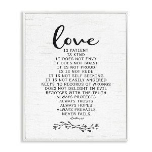 Stupell Industries Love is.. Uplifting Heartfelt Quote Spiritual Scripture Framed Giclee Art, White, 24" x 30" - 1 of 4