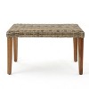 Christopher Knight Home Hampton Outdoor Wicker and Acacia Wood Ottoman - 2 of 4