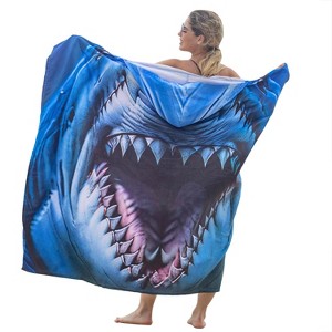 Catalonia Funny Printed Hooded Beach Towel - Quick-Dry Microfiber Sand-Free Swim Cape for Adults, Kids, Family - Lightweight Travel & Pool Cover-Up - 1 of 4