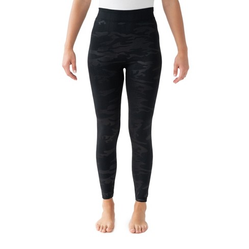 Muk Luks Women's Fleece Lined Embossed Leggings-black Camo 2x/3x : Target