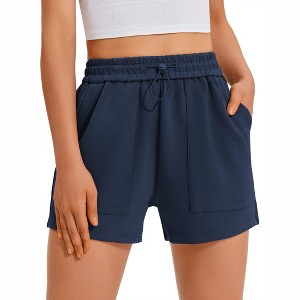 Pinspark Sweat Shorts for Women Casual Summer Athletic Short Elastic Waist Comfy Lounge Shorts Cute Bottoms with Pockets - 1 of 4