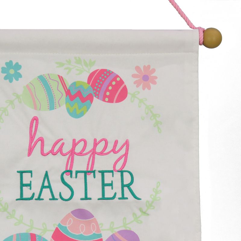 National Tree Company Happy Easter with Eggs Hanging Banner Decoration, White, Easter Collection, 19 Inches, 3 of 4