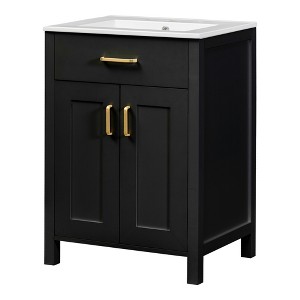 Dexmalle 24"Luxurious Bathroom Vanity with Pull-Out Drawer and Muliti Storage - 1 of 4