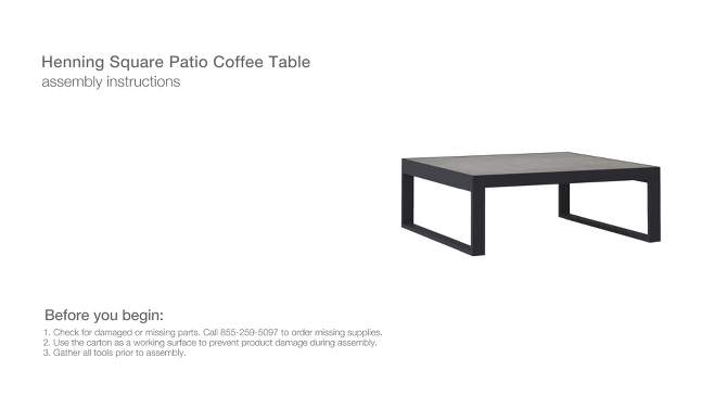 Henning Square Patio Coffee Table, Outdoor Furniture - Threshold&#8482;, 2 of 8, play video