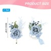 Unique Bargains Rose Corsage and Boutonnieres Set For Party Wedding Flowers Pin 2.76 Inch 2 Pcs - 2 of 4