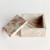 Plum & Post Jaqueline Square Lidded Box Wide - Brown/White Marble Accent - 4 of 4
