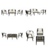 4-Piece Outdoor Patio Seating Set, Rope Woven Backrest Chair with Coffee Table, Iron Frame Chairs with Foam Cushions and Pillows-Cuddlewood - 4 of 4