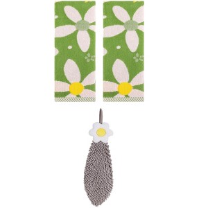 REGALWOVEN 3 Pcs Soft Absorbent Floral Pattern Bathroom Hand Towels - 1 of 4