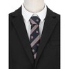 INSPIRE CHIC Men's Stripe Print Self-Tied Crown Flowers and Anchor Necktie for Graduation School Uniform College 1 Pc - 4 of 4