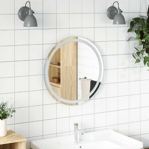 Aghana Digitals Round LED Bathroom Mirror with Integrated Soft Glow Lights, IP65 Waterproof, 23.6in - 1 of 4