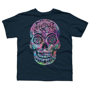 Boy's Design By Humans Halloween Sugar Skull By honeytree T-Shirt - 1 of 3