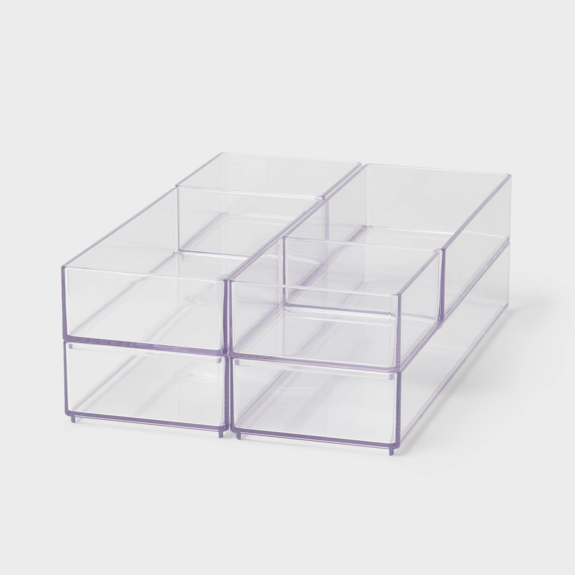 Acrylic Desk Drawer Organizer Clear - Brightroom™: Office & Stationery Holder, 20% Recycled Plastic, 12"x8"x4"