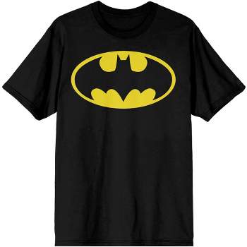 Yellow Batman Logo Men's Black T-shirt
