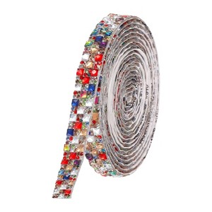 Unique Bargains Glass Self-Adhesive Wedding Decoration Crystal Rhinestone Diamond Ribbon - 1 of 3