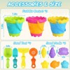 Collapsible Beach Toys Set for Kids, 2.5L Silicone Bucket with Sand Molds, Shovel & Rake - 3 of 4