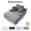 Oversized Chaise Lounge Chair Indoor, Plush Corduroy Boneless Sofa Bed, Cloud Reading Chair with Throw Pillow for Living Room - 2 of 4