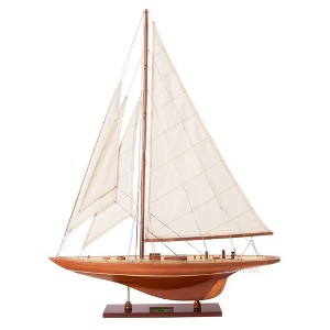 Sailboat Model – 32 Inch Wooden Enterprise L60 Replica – Fully Assembled Nautical Display By Old Modern Handicrafts - 1 of 4