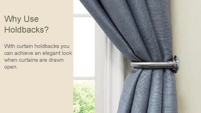 Matte Black Metal Curtain Holdbacks with Modern Finial Design