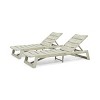 Okak 1PC/2PCS Acacia Wood Adjustable Chaise Lounge,Modern Outdoor Lounger with Slatted Design for Poolside,Backyard,Garden - 2 of 4