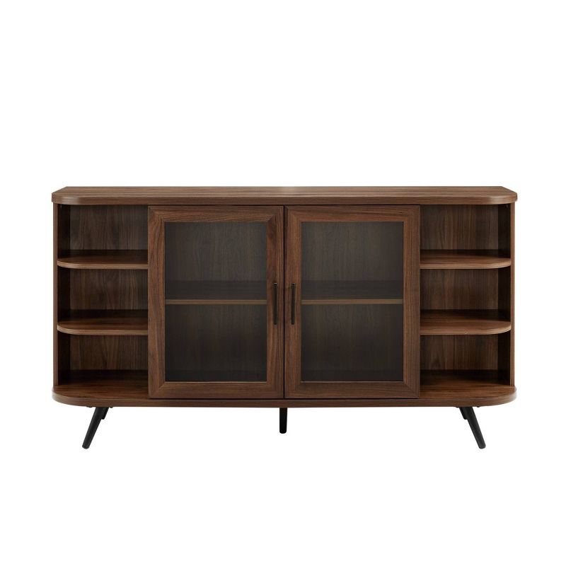 Mid-Century Modern Glass Double Door Curved Sideboard - Saracina Home, 4 of 12