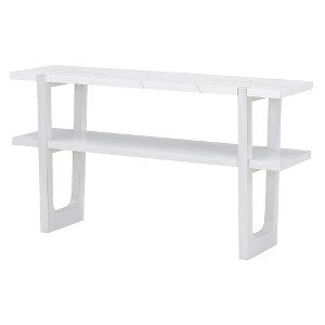 LIVAREEmlen Narrow Console Table with Marble-Effect Top, Retro Entryway Table with Open Shelf for Entryway, Hallway and Living Room - 1 of 4