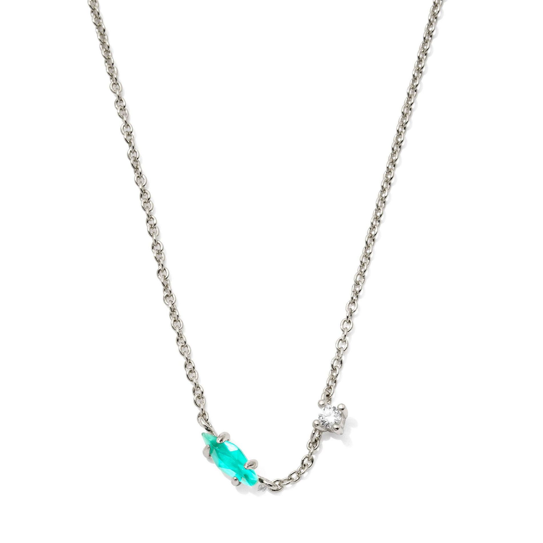 Kendra Scott Meridith Small Pendant Necklace - Silver/Dichroic