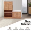 Vynxaria Oak & White Multifunctional Shoe Storage Bench with Adjustable Compartments - 4 of 4